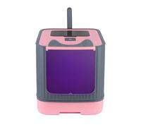 Maison de Toilette Chat,Grand Bac à Litière pour Chat, avec Pelle à Litière Auto-toiletteur Désinfection UV 44,5 * 36,5 * 34,5 cm-Rose-UV