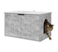Maison de Toilette Chat, Meuble Caché Litière Bac à Litière pour Chat Béton 85x55x50,5 cm Bois d'ingénierie