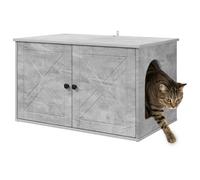 Maison de Toilette Chat, Meuble Caché Litière Bac à Litière pour Chat Béton 85x55x50 cm Bois d'ingénierie