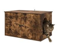 Maison de Toilette Chat, Meuble Caché Litière Bac à Litière pour Chat Chêne fumé 85x55x50 cm Bois d'ingénierie