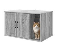 Maison de Toilette Chat, Meuble Caché Litière Bac à Litière pour Chat Gris Sonoma 85x55x50 cm Bois d'ingénierie