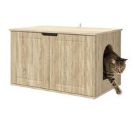 Maison de Toilette Chat, Meuble Caché Litière Bac à Litière pour Chat Sonoma 85x55x50,5 cm Bois d'ingénierie