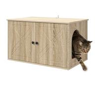 Maison de Toilette Chat, Meuble Caché Litière Bac à Litière pour Chat Sonoma 85x55x50,5 cm Bois d'ingénierie