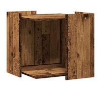 Maison de Toilette Chat, Meuble Caché Litière Bac à Litière pour Chat Vieux Bois 53 x 53 x 51 cm Bois d'ingénierie