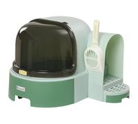 PawHut Maison de Toilette, bac à litière fermé pour Chat - Compartiment inférieur Amovible pour Un Nettoyage Facile - Pelle Inclus - Vert