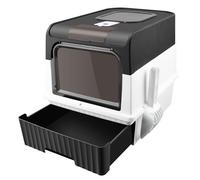 Maison de Toilette pour Chat,Bac à Litiere Chat Autonettoyante,Bac à Litière Fermé Compartiment Inférieur Amovible pour Un Nettoyage Facile-49 * 37 * 35cm-Noir