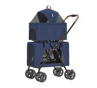 Maison de Toilette pour Chat Poussette Pliable portative à Double étage for Animaux de Compagnie, Poussette séparation détachable for Chiens, Chats et(Blue)