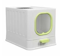 Maison de Toilette pour Grand Chat, Capacité 15 kg, Anti-Traces, Anti-fuites(Green)