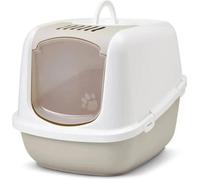 Maison De Toilette Pour Grand Chat - Savic - Nestor Jumbo - Couleur Moca - Capot Amovible - Bac Surélevé