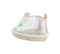 Maison de toilettes d'angle pour rongeurs 32x25 cm beige