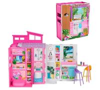 Maison de vacances - Barbie - Coffret avec poupée - 4 zones de jeu - Rose - 3 ans et plus