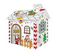 Maison de Vacances DIY - Artisanat En Carton De Coloriage Pour , Projet Artistique De Noël, Kit Drôle Éducatif, Décoration Interactive | Maison de Noël Colorable Pour La maternelle