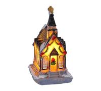 Maison De Village De Noël - Figurines De Chalet En Résine Avec Lumières LED, Décorations Miniatures De Village De Vacances, Figurines De Maison De Noël, Présentoirs De Table À Collectionner, Décoratio