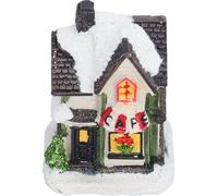 Maison de village de Noël,Phare lumineux de Noël,Maison de Noël LED en résine,Maison de village lumineuse LED,Maison de village avec scène de Noël,Décoration de maison de Noël