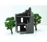 Maison de village française DS-T6 - Maison détruite | Terrain de table pour Wargaming et dioramas | Échelle 15 mm / 20 mm / 28 mm (20 mm)