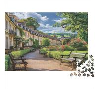 Maison de Ville Jardin Puzzles 1000 Pieces Picture Puzzles Le Paysage for Adults Décoration Murale Tableau Décoratif 52x38cm/1000pcs