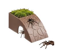 Maison décorative pour reptiles, décor d'enceinte d'alimentation, abri pour lézards de taille moyenne avec bol de nourriture, station d'alimentation en résine, maison pour reptiles de style naturel, a