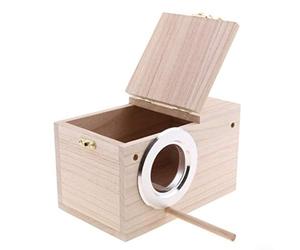 Maison d'élevage d'oiseaux fonctionnelle en bois pour perroquets et oiseaux chanteurs sauvages améliore la biodiversité du jardin et l'activité des oiseaux (12 x 12 x 19,5 cm)