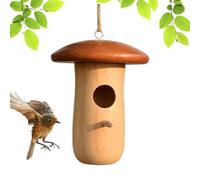 Maison des Colibris - Nichoir à Oiseaux-Mouche avec Abri en Bois Champignon Décoratif | Abri pour Animaux en Bois Déco Champignon pour Jardin Extérieur Terrasse Balcon Patio