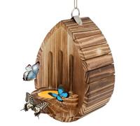Maison des Papillons en Bois,Habitat Naturel avec mangeoire pour Papillons,13,5×19,5×9 cm,Maison des Papillons du Monde Sauvage,Chambre de Jardin Suspendue pour Abeilles,coccinelles