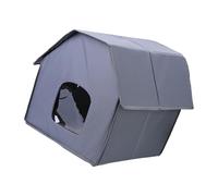 Maison d'extérieur isolée pour chats facile à assembler pour l'hiver - Lit confortable - Grand abri pliable