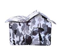 Maison d'extérieur pour chat - Abri pour chat, abri pour chat, lit imperméable et résistant au froid avec rideau | Pour garage, grange, terrasse, jardin, parc, zone résidentielle, coin de rue