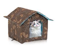 Maison d'extérieur pour Chat résistante à l'hiver : Niche Pliable avec Rideau Transparent Amovible, Maison Chaude et imperméable pour Chat, Niche pour Chien, 45 x 43 x 40 cm