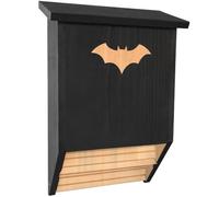 Maison d'extérieur pour chauve-souris en bois naturel - Sans perçage - Nichoir pour chauve-souris - Protection contre les insectes - Abri pour chauve-souris