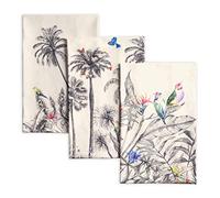 Maison d'Hermine Amazonia Lot de 3 torchons de cuisine, bar multi-usages doux et absorbants 100 % coton - Printemps/été - 50 x 70 cm