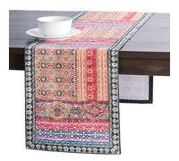 Maison d'Hermine Chemin de table 100 % coton - Longueur : 150 cm - Pour décoration de Noël, maison, cuisine, salle à manger, fête, mariage, enterrement de vie de jeune fille - Ispahan, 50 x 150 cm