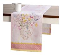Maison d'Hermine Chemin de table décoratif 100 % coton lavable pour dîner de vacances, mariage, fête prénatale et repas, motif de Pâques Easter Zest - Printemps/été (50 cm x 150 cm)