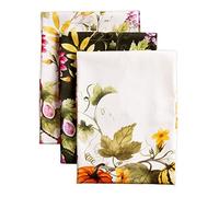 Maison d'Hermine - Ensemble de 3 torchons de cuisine 100 % coton, 70 x 50 cm, réutilisables, absorbants avec boucle de suspension pour la cuisine, la salle à manger, décorations de Noël (Jardin de