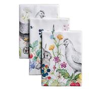 Maison d'Hermine Lot de 3 torchons de cuisine, 100 % coton, réutilisables, absorbants, avec boucle de suspension pour cuisine, maison, salle à manger, cocktails, printemps/été, 69,8 x 50,8 cm (motif