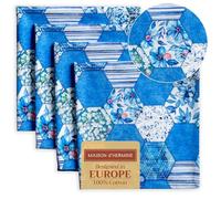 Maison d'Hermine Lot de 4 Serviettes de Table 100% Coton, carrées, réutilisables et lavables, pour Un Usage Quotidien, dîner, Mariage, Cadeau Saint Cadeaux fête des mères (45 cm x 45 cm)