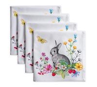 Maison d'Hermine Lot de 4 Serviettes de Table 100% Coton, carrées, réutilisables et lavables, pour Un Usage Quotidien, dîner, Mariage, Cadeau Saint Valentin pour Homme (45 cm x 45 cm)