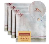 Maison d'Hermine Lot de 4 Serviettes de Table 100% Coton, carrées, réutilisables et lavables, pour Un Usage Quotidien, dîner, Mariage, Cadeau Saint Décorations de Pâques (45 cm x 45 cm)