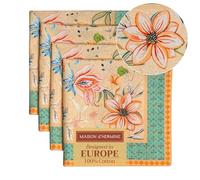 Maison d'Hermine Lot de 4 Serviettes de Table 100% Coton, carrées, réutilisables et lavables, pour Un Usage Quotidien, dîner, Mariage, Cadeau Saint Valentin Femme (45 cm x 45 cm)