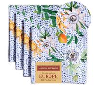 Maison d'Hermine Lot de 4 Serviettes de Table 100% Coton, carrées, réutilisables et lavables, pour Un Usage Quotidien, dîner, Mariage, Cadeau Saint Cadeaux fête des mères (45 cm x 45 cm)