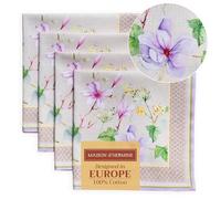 Maison d'Hermine Lot de 4 Serviettes de Table 100% Coton, carrées, réutilisables et lavables, pour Un Usage Quotidien, dîner, Mariage, Cadeau Saint Cadeaux fête des mères (45 cm x 45 cm)