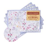 Maison d'Hermine - Lot de 4 Sets de Table 100% Coton lavables et réutilisables pour la Maison, la Cuisine, Les Repas, Les fêtes, Les Mariages, Cadeau Saint Cadeaux fête des mères (33 cm x 48 cm)