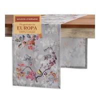 Maison d'Hermine Nappe de table Equinoxe en 100% coton, pour les fêtes, les dîners, les vacances, la cuisine, le jour de Thanksgiving, Noël (gris, 50 cm x 150 cm)