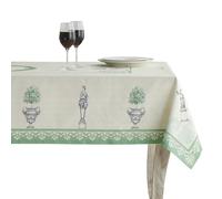 Maison d'Hermine Nappe rectangulaire 100% Coton 180 cm x 140 cm, Réutilisable, idéal au Quotidien, pour Les Repas, Les fêtes et la Cuisine Printemps/été (Jardin du Roy)