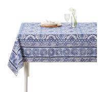 Maison d'Hermine Nappe rectangulaire 100% Coton 220 cm x 160 cm, Réutilisable, idéal au Quotidien, pour Les Repas, Les fêtes et la Cuisine Printemps/été (Melodie Bleue)