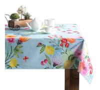 Maison d'Hermine Nappe rectangulaire 100% Coton 220 cm x 160 cm, Réutilisable, idéal au Quotidien, pour Les Repas, Les fêtes et la Cuisine Printemps/été (Jardin D'Ete - Mint)