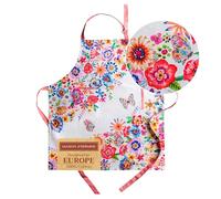 Maison d'Hermine Tablier 100% coton, 1 pièce, tour de cou réglable, avec poche centrale et longs liens pour femmes, hommes et chefs