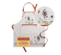 Maison d'Hermine Tablier 100 % coton avec col réglable et poche centrale cachée, Thanksgiving/Noël
