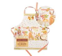 Maison d'Hermine Tablier 100 % coton avec col réglable et poche centrale cachée | Thanksgiving/Noël, 70 cm x 85 cm