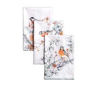 Maison d'Hermine Whitish Shabby Chique Lot de 3 torchons de cuisine, bar multi-usages doux et absorbants 100 % coton - Printemps/été - 50 x 70 cm