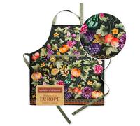 Maison d'Hermione Pumpkin Garden 100% Coton Tablier de Cuisine 1 Pièce avec Col Réglable et Poche Cachée au Centre pour Femme Homme Thanksgiving/Noël (Dark Green, 70cm x 85cm)