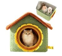 Maison d'hiver pour Chat,Abri Amovible et Lavable | Lit pour Chaton Amovible Et Lavable en Forme De Caverne,pour Les Chiots Les Chatons Le Coin De Jeu l'hiver Le Temps Froid Noël